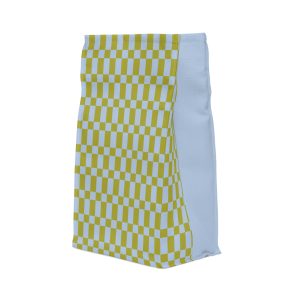 Green & Blue Checkered Insulated Lunch Bag– Water Resistant Fold Over Tote with Magnetic Closure, Reusable Cute Lunch Box