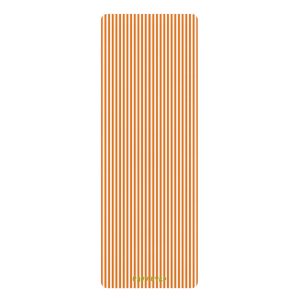 Orange & White Striped Yoga Mat— Non-Slip Rubber Bottom, Aesthetic Exercise Workout Mat for Yoga, Pilates, Fitness