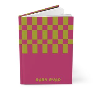 Lined Journal– Pink & Green Checkered Hardcover Notebook, Matte Finish
