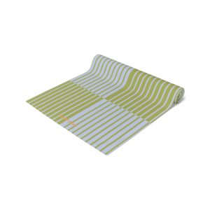 Multicolor Striped Cotton Table Runner— Blue & Green Fabric Runner for Dining Room, Kitchen, or Wedding Decor