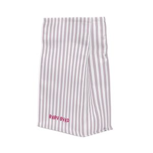 Purple & White Striped Insulated Lunch Bag– Water Resistant Fold Over Tote with Magnetic Closure, Reusable Cute Lunch Box