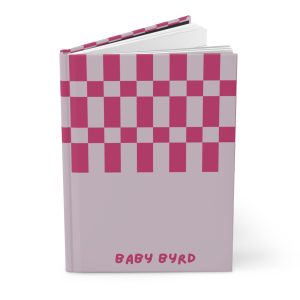 Lined Journal— Pink & Purple Checkered Hardcover Notebook, Matte Finish