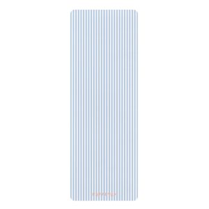 Blue & White Striped Yoga Mat— Non-Slip Rubber Bottom, Aesthetic Exercise Workout Mat for Yoga, Pilates, Fitness