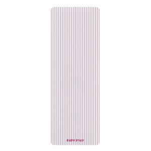 Purple & White Striped Yoga Mat— Non-Slip Rubber Bottom, Aesthetic Exercise Workout Mat for Yoga, Pilates, Fitness
