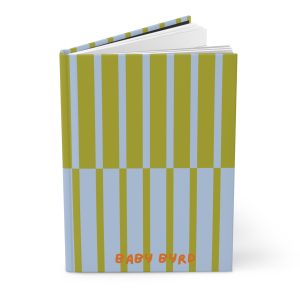 Lined Journal– Green & Blue Striped Hardcover Notebook, Matte Finish