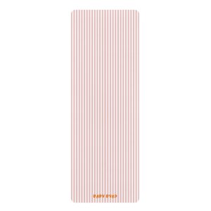 Pink & White Striped Yoga Mat– Non-Slip Rubber Bottom, Aesthetic Exercise & Workout Mat for Yoga, Pilates, Fitness